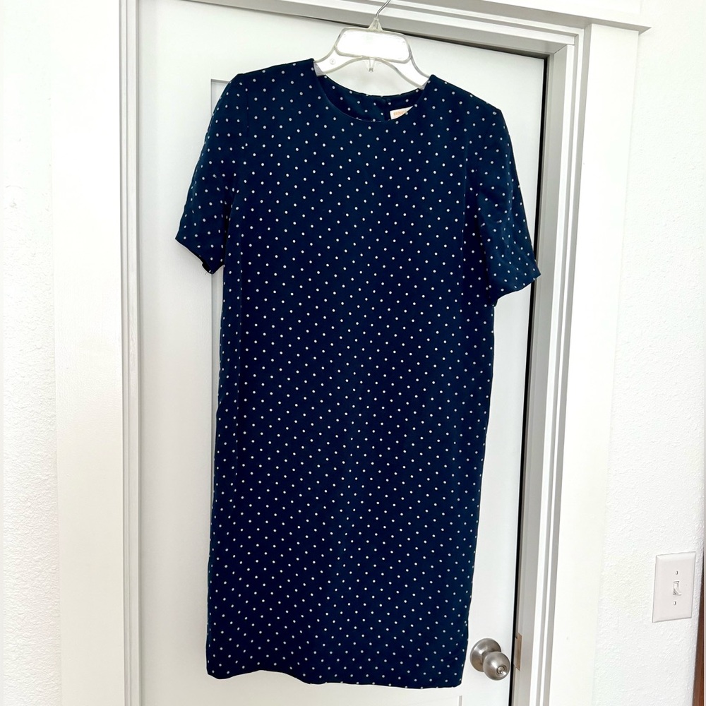 Brooks Brothers Navy Polka Dot Shift Mini Dress